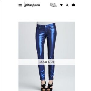 7 for all Mankind Skinny Electric Blue Skinny Jeans - Size 24